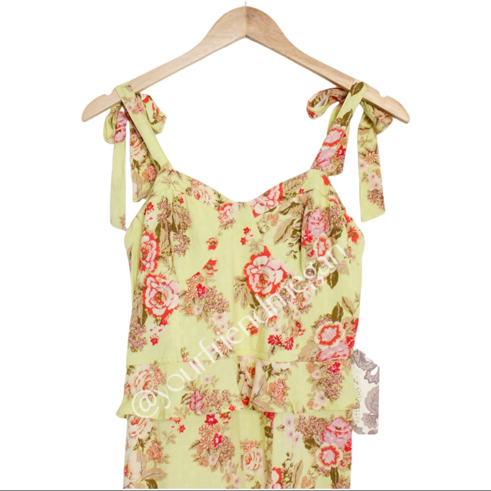 BOG Collective Chartreuse Ladies of the Canyon Midi Dress - Picture 2 of 12